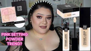 GIVENCHY PRISME LIBRE FOUNDATION, CONCEALER & VIRAL PINK SETTING POWDER REVIEW + DEMO  3 PRODUCTS