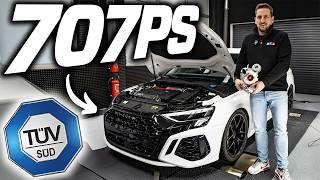 707PS MIT TÜV ZULASSUNG IM AUDI RS3 8Y | MIT 4 ZOLL TURBO BACK ABGASANLAGE | 100-200KM/H | SOUND