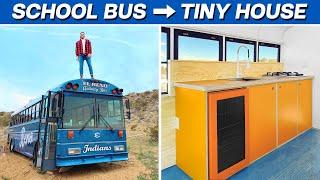 EP. 4: THE KITCHEN | DIY SCHOOL BUS TINY HOUSE CONVERSION | MODERN BUILDS