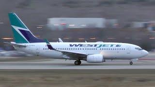 WestJet Boeing 737-700 Takeoff from YLW