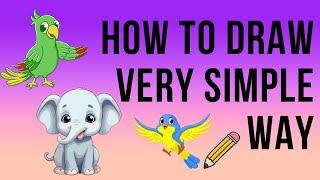 How to draw animals steps by step | Easy to draw animals| kids learning drawing| #bhayakigudda