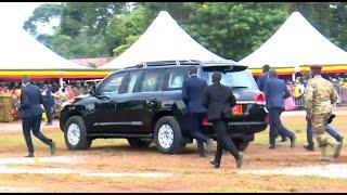 Museveni's SFC display tactics as Convoy leaves Jinja at the 38th Anniversary celebrations