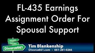 FL 435 Earnings Assignment Order For Spousal Support