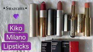 KIKO MILANO LIPSTICK SWATCHES | Powder Power, Unlimited Stylo, Joyful Holiday