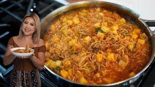 SOPA DE FIDEO With GROUND BEEF & POTATOES, a very affordable meal under 30 minutes!