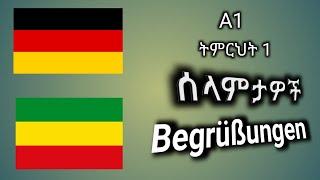 A1 - German - Amharic ትምህርት 1 | Begrüßungen | ሰላምታዎች | የጀርመነኛ ቋንቋ ለጀማሪ | Learn German