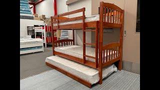 Miki Oak Bunk Bed Single Solid Hardwood - Furniture Place NZ