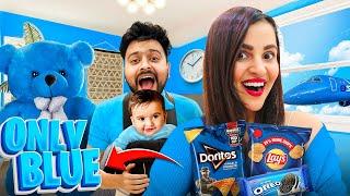BLUE Color Challenge || Eating & Buying Everything in ONE COLOR CHALLENGE 🩵