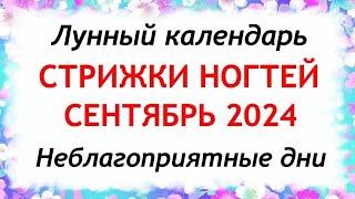 Лунный календарь СТРИЖКИ ногтей на сентябрь 2024. Благоприятные и неблагоприятные дни.