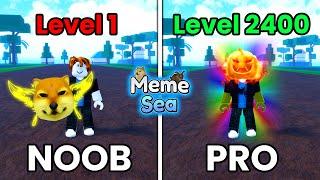 NOOB To PRO MAX Level With DOG POWER FRUIT In Meme Sea Roblox