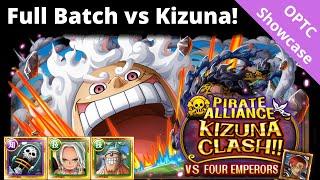 I try to make full batch teams vs 10th Anni Kizuna: Four Emperors! 10* difficulty! OPTC Kizuna Clash