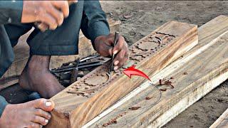 A wonderful technique for creating designs on wood Amazing skill of expert man