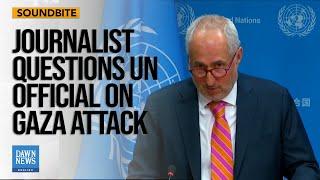 Journalist Slams UN Spokesperson on UNRWA School Inquiry in Gaza | Dawn News English