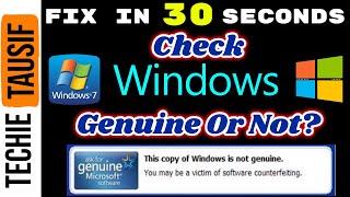 how to know windows genuine or cracked | techie tausif