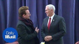 VP Mike Pence meets with U2 front man Bono in Munich - Daily Mail