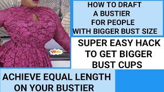 Bustier for people with bigger bust size. How to draft a princess dart bustier pattern for big bust.