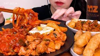 디저트 먹방러의 빵해장닭찜 된장찜 매운볶음우동 #맛찜랭킹 광고!! Spicy Noodle Chicken Steamed MUKBANG