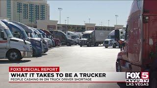 Las Vegas truck driving students take advantage of US driver shortage