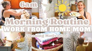 6AM MORNING ROUTINE 2024 | WORK FROM HOME STAY AT HOME MOM ROUTINE | CLEANING MOTIVATION | MarieLove