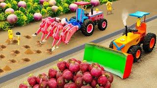 Diy tractor making mini Automatic Plowing Machine | diy Bulldozer Clean & Plant mini Farm | HP Mini
