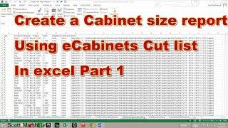 Create a Cabinet size report using eCabinet cut list in excel Part 1