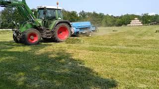 Heu 2. Schnitt pressen mit Fendt 313 und Fortschritt K453