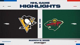 NHL Highlights | Penguins vs. Wild - March 9, 2025