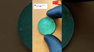 Cleaning The Dirtiest Turkish Coin I've Ever Seen  #iconiccoins #satisfying #asmr