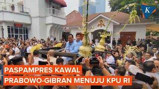 Momen Paspampres Kawal Ketat Prabowo-Gibran ke Gerbang Ruang Tunggu KPU