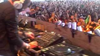 The Bloody Beetroots starting their set at Coachella 2009 w/ Steve Aoki