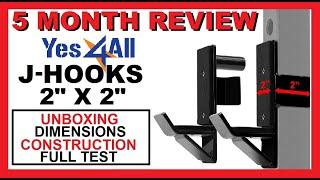 5 MONTH REVIEW of Yes4All J-Hooks Barbell Holder for Power Rack 2" x 2" Tube 1" Hole | 2x2 Cage