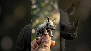 When Rhinoceros Become Mini: The Result Is So Cute! #shorts #tinythings #tinyanimals #animals #cute