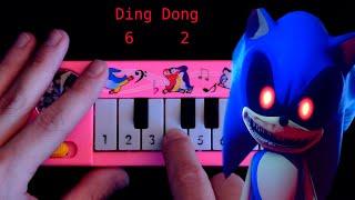 DING DONG hide & seek with Sonic.Exe (how to play on a 1$ piano)