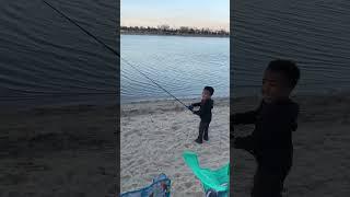 Jaden loves fishing #shorts #viral #family #fishing