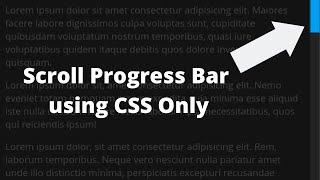 Scroll Progress Bar using CSS Only