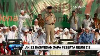 Anies Baswedan Sapa Peserta Reuni 212 di Monas