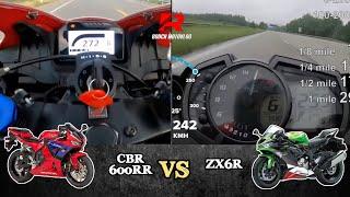 Honda CBR600RR ️ Kawasaki ZX6R | Top Speed & Acceleration 