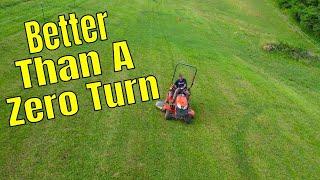 Is A Subcompact Tractor Better Than A Zero Turn? - Mowing Steep Rough Pasture