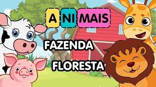 Animais da fazenda - Animais da floresta - Juntar sílabas e formar palavras   Consciência silábica