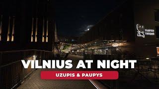 Vilnius After Dark: 4K Night Walk Through Uzupis and Paupys