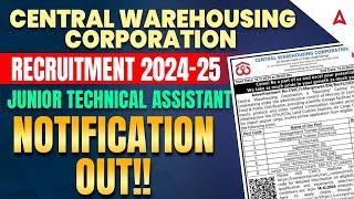 CWC Recruitment 2024 | Notification Out | Central Warehousing Corporation Recruitment 2024