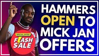 HAMMERS OPEN TO ANTONIO JANUARY SALE - MICKY REPLACEMENTS IDENTIFIED? | HAMMERS HEADLINES