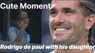 Argentina midfielder Rodrigo de Paul spotted his daughter at the stadium before the match.