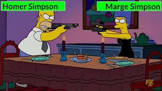 Homer Simpson vs. Marge Simpson with healthbars