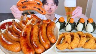 ASMR 骨付きソーセージ Sausage EATING SOUNDS | 咀嚼音 | MUKBANG | 먹방