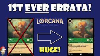 The 1st EVER Errata in Disney Lorcana! This is HUGE! Bucky is Gone!? (HUGE Disney Lorcana News)