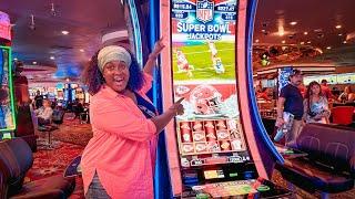 My Wife Knew This NFL Superbowl Jackpot Slots Would Pay Her (BONUS AFTER BONUS)