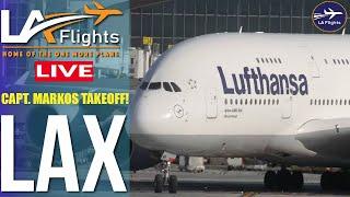 LOS ANGELES (LAX) | LH453: CAPT. MARKOS Takeoff! | LIVE Airport Plane Spotting