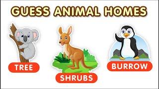 Guess Home of Animals PART 2 | 20 Animals and their Homes