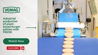 Industrial production of plant-based burger patties with FM250 from VEMAG